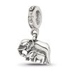 Sterling Silver Reflections Mommy and Baby Elephant Crystal Dangle Bead