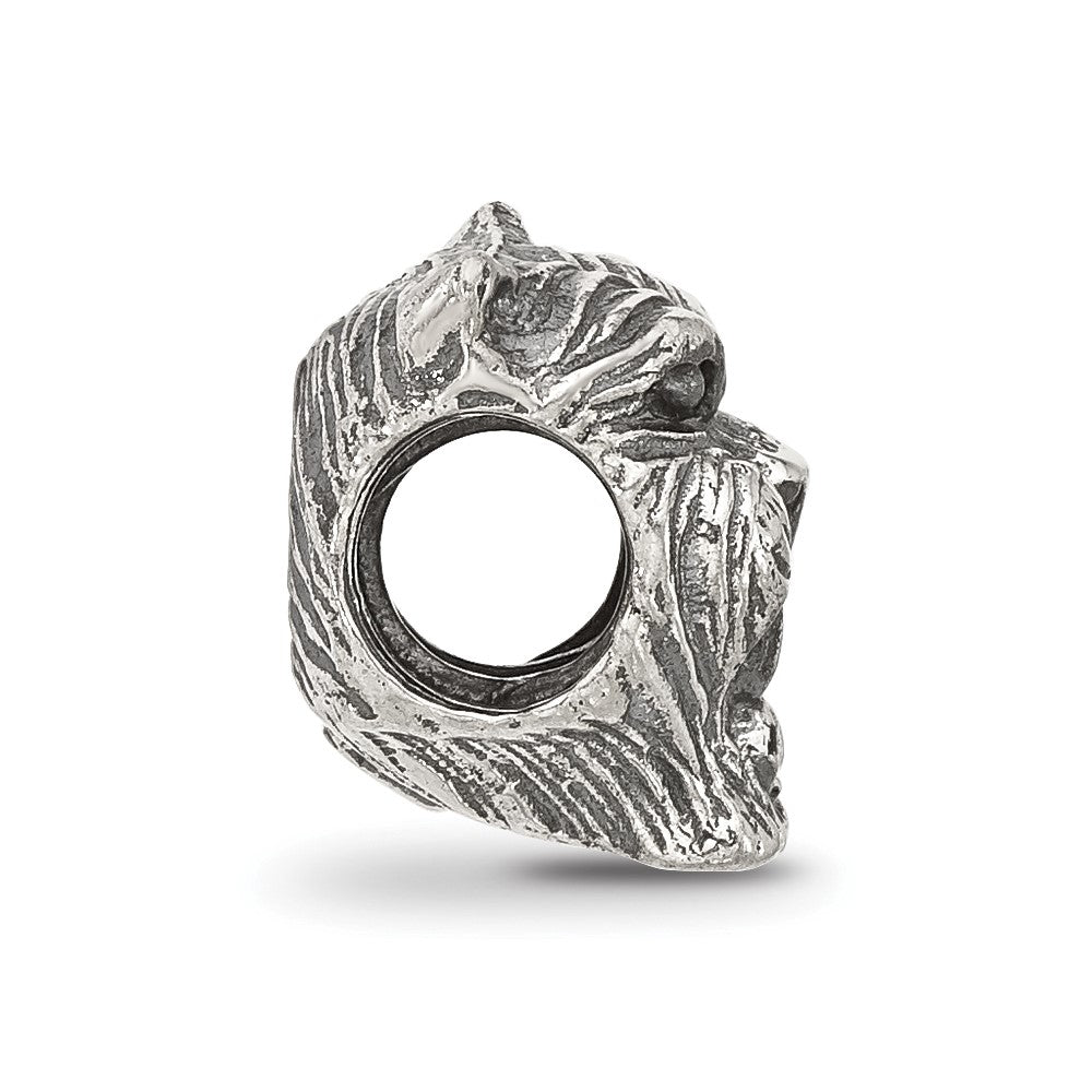 Sterling Silver Reflections Antiqued Tiger Head Bead