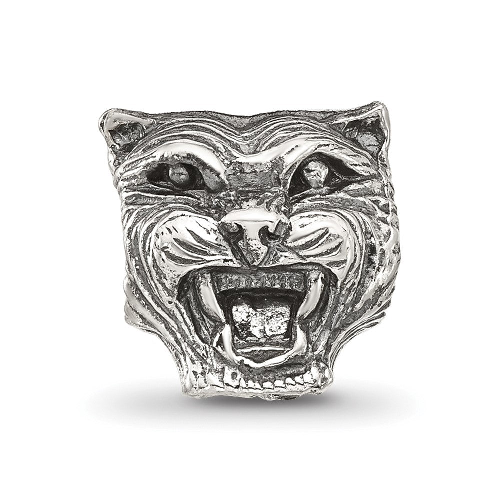 Sterling Silver Reflections Antiqued Tiger Head Bead