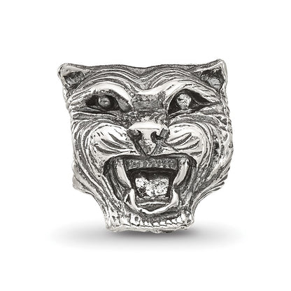 Sterling Silver Reflections Antiqued Tiger Head Bead