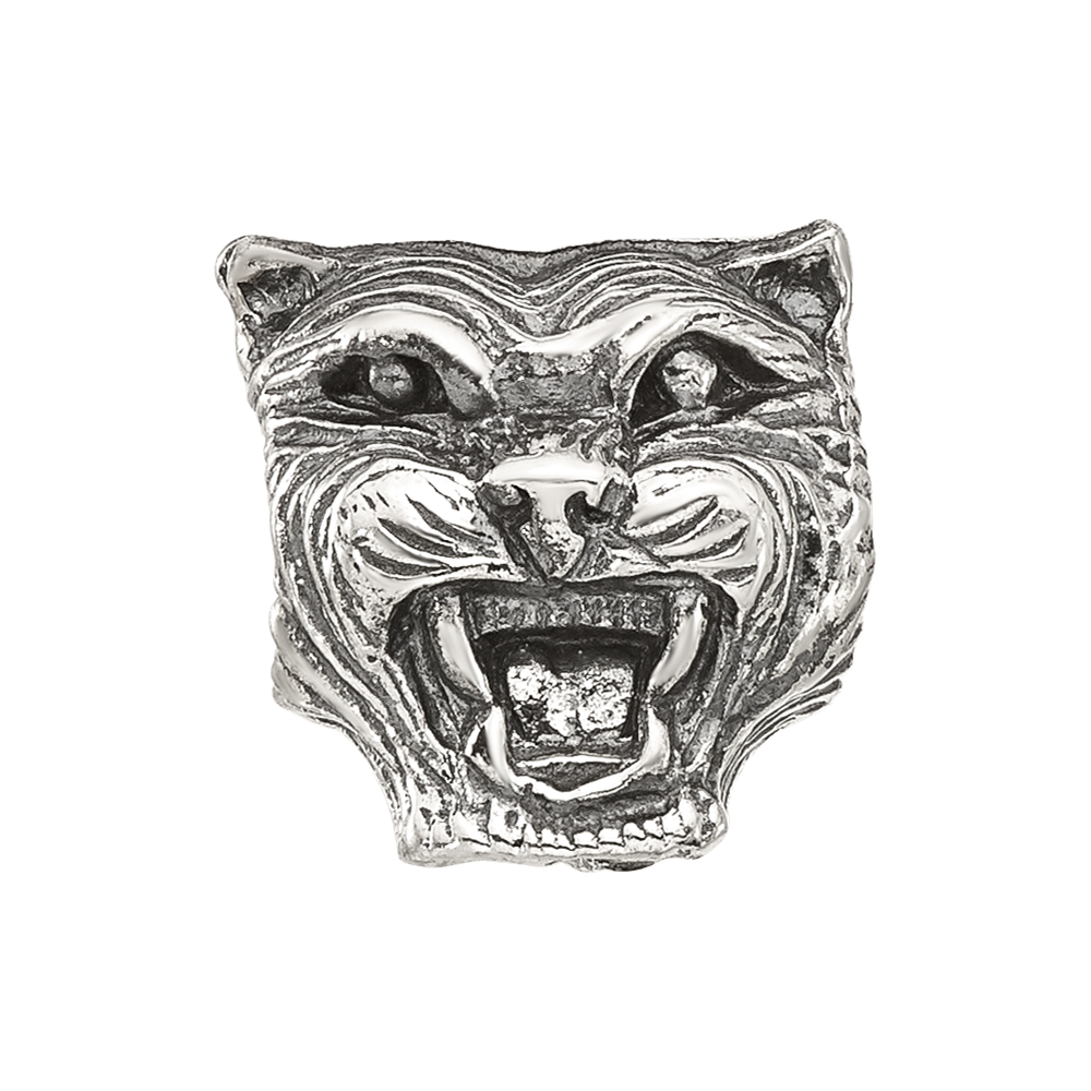 Sterling Silver Reflections Antiqued Tiger Head Bead