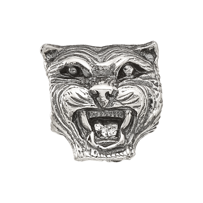 Sterling Silver Reflections Antiqued Tiger Head Bead