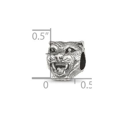 Sterling Silver Reflections Antiqued Tiger Head Bead