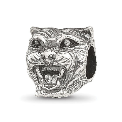 Sterling Silver Reflections Antiqued Tiger Head Bead