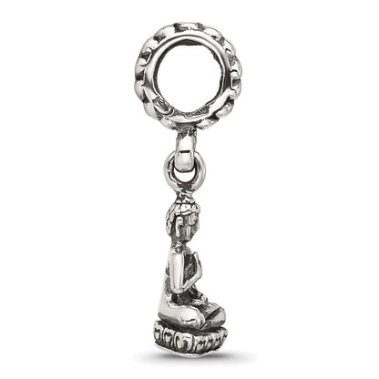Sterling Silver Reflections Antiqued Budda Dangle Bead