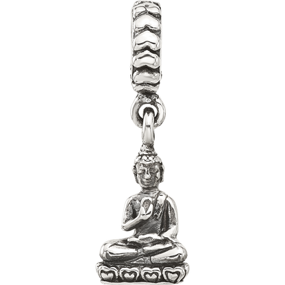 Sterling Silver Reflections Antiqued Budda Dangle Bead