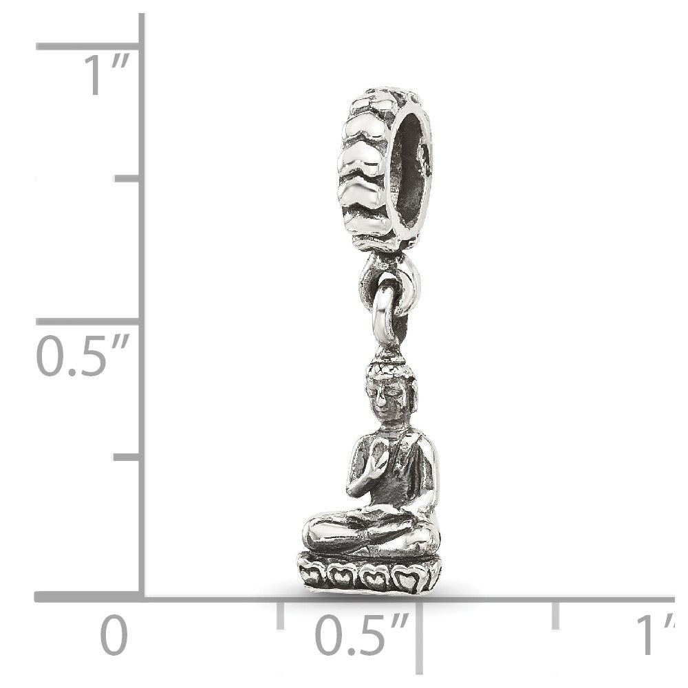 Sterling Silver Reflections Antiqued Budda Dangle Bead