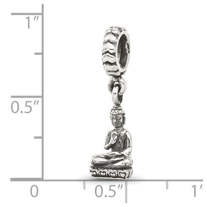 Sterling Silver Reflections Antiqued Budda Dangle Bead