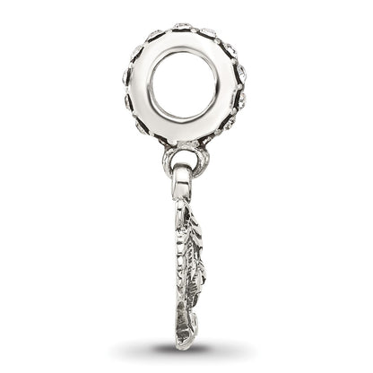 Sterling Silver Reflections Crystal Tiger Head Dangle Bead