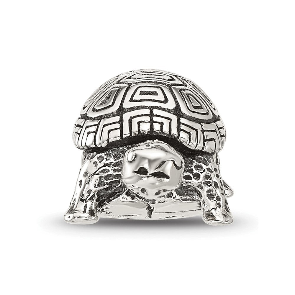 Sterling Silver Reflections Antiqued Turtle Bead