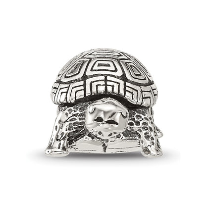 Sterling Silver Reflections Antiqued Turtle Bead
