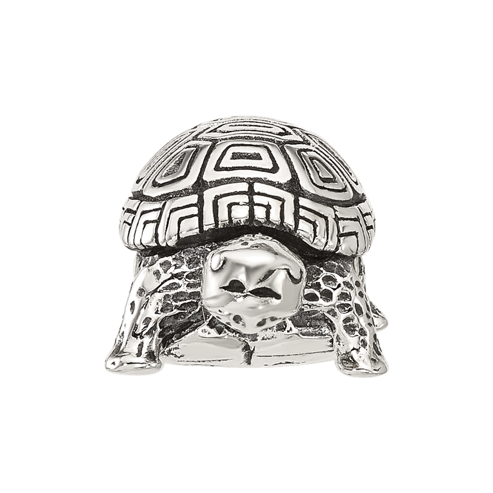 Sterling Silver Reflections Antiqued Turtle Bead