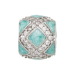 Sterling Silver Reflections CZ Light Green Enameled Fancy Bead