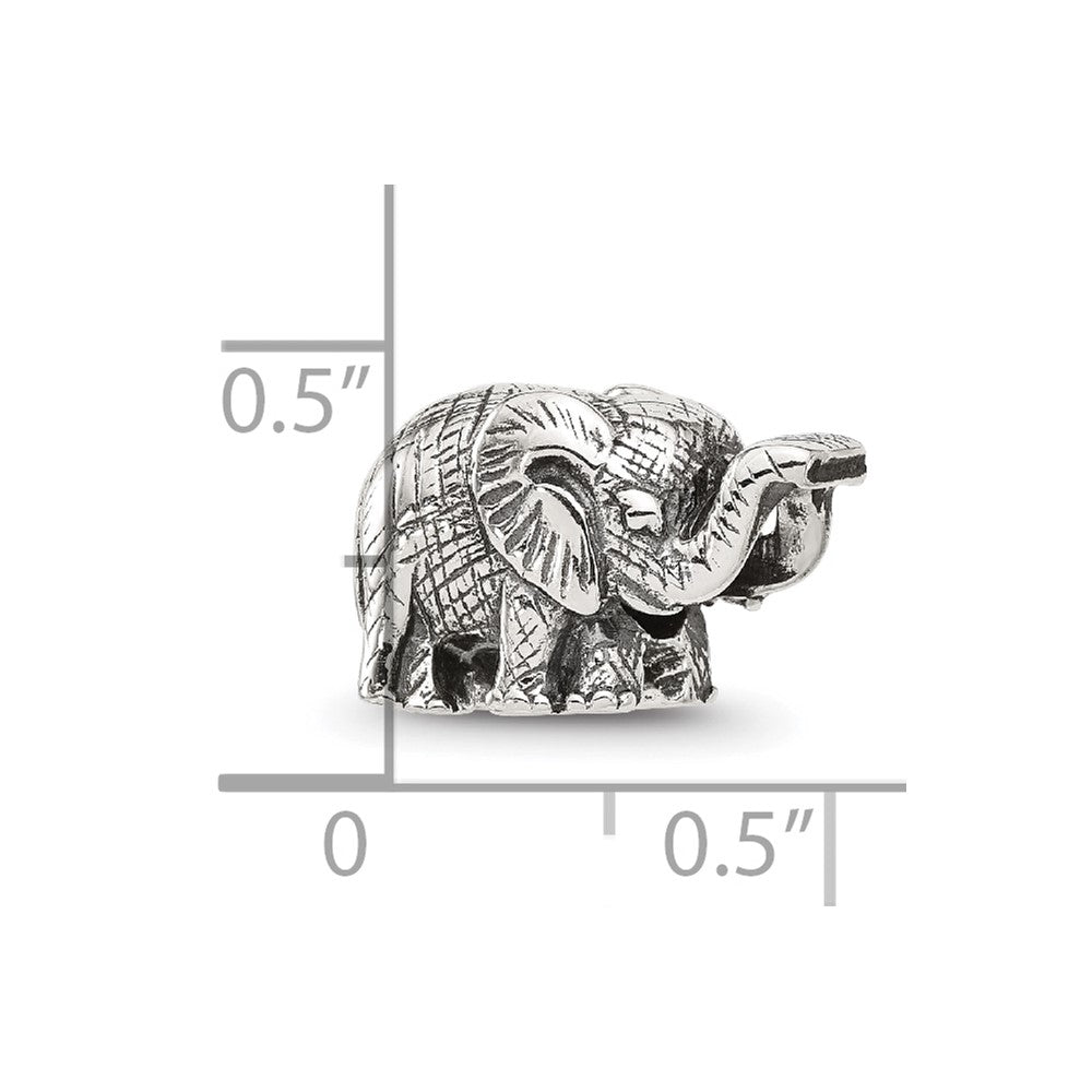 Sterling Silver Reflections Antiqued Elephant Bead