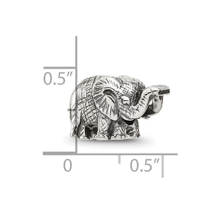 Sterling Silver Reflections Antiqued Elephant Bead