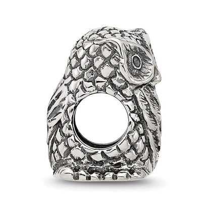 Sterling Silver Reflections Polished Owl Bead