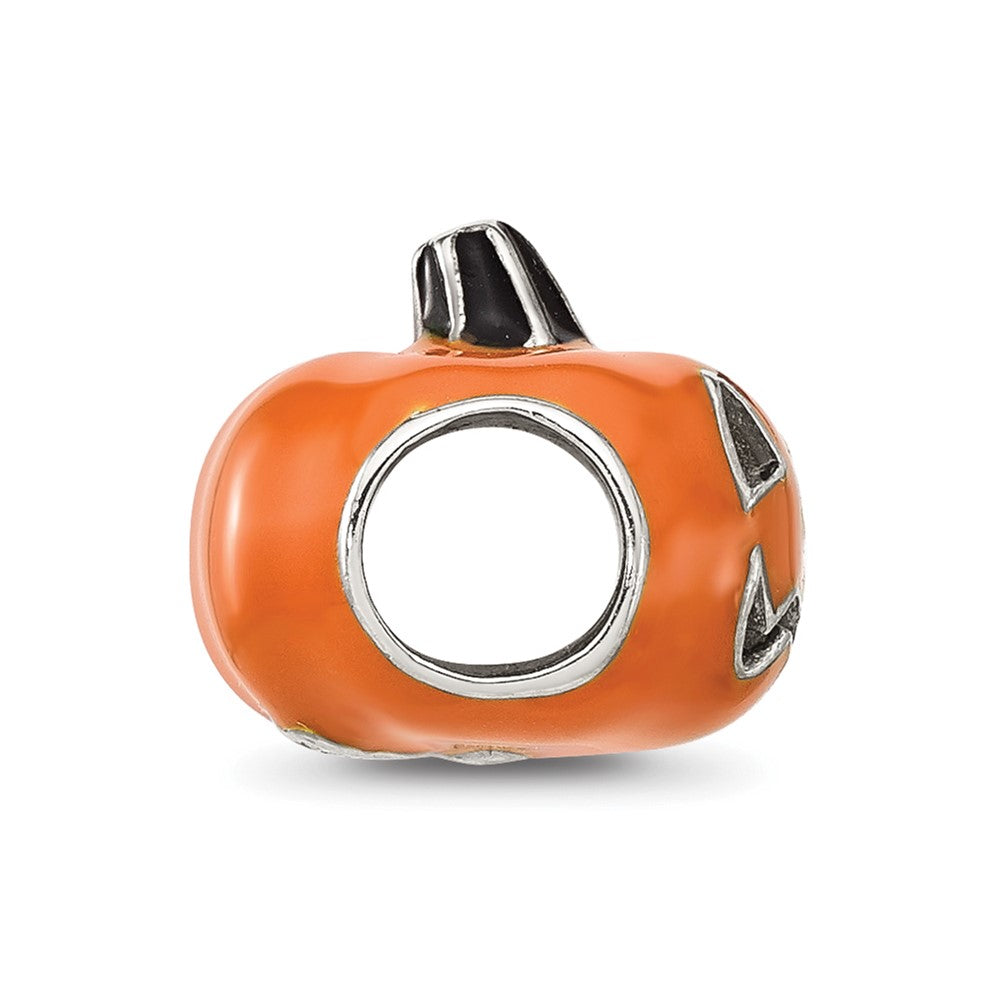 Sterling Silver Reflections Orange Enameled Pumpkin Bead