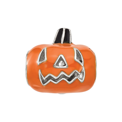 Sterling Silver Reflections Orange Enameled Pumpkin Bead