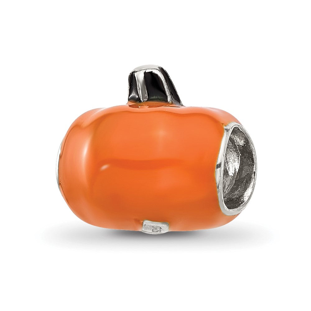 Sterling Silver Reflections Orange Enameled Pumpkin Bead