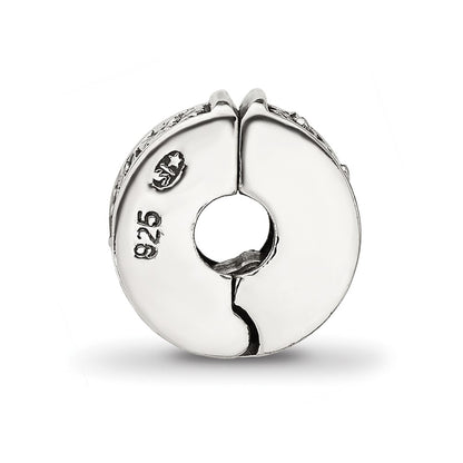 Sterling Silver Reflections Antiqued Floral Clip Bead