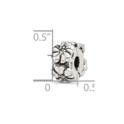 Sterling Silver Reflections CZ Floral Clip Bead