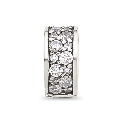 Sterling Silver Reflections Cluster CZ Clip Bead