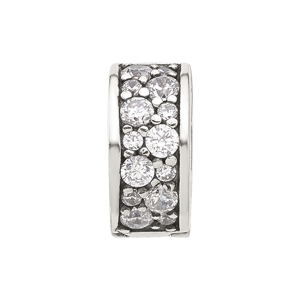 Sterling Silver Reflections Cluster CZ Clip Bead