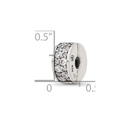 Sterling Silver Reflections Cluster CZ Clip Bead