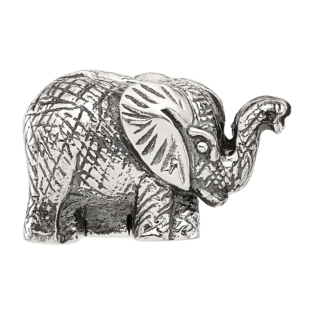 Sterling Silver Reflections Antiqued Elephant Clip Bead