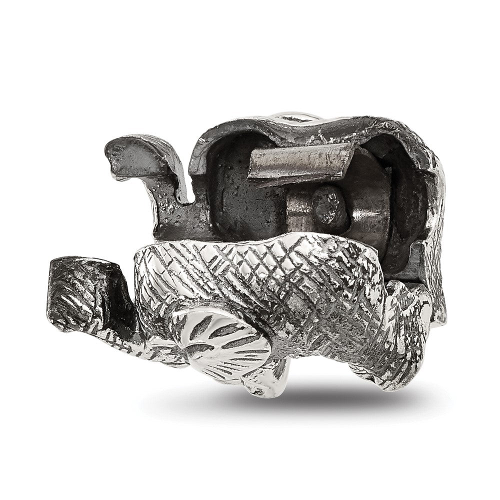 Sterling Silver Reflections Antiqued Elephant Clip Bead