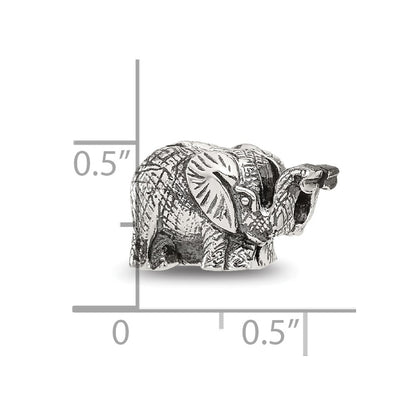 Sterling Silver Reflections Antiqued Elephant Clip Bead