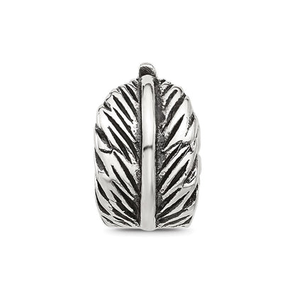 Sterling Silver Reflections Antiqued Leaf Clip Bead