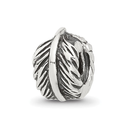 Sterling Silver Reflections Antiqued Leaf Clip Bead