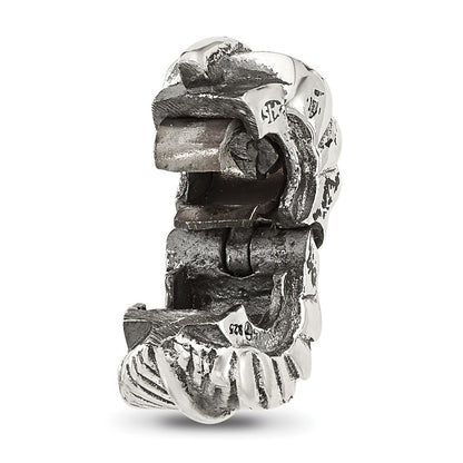 Sterling Silver Reflections Antiqued Leaf Clip Bead