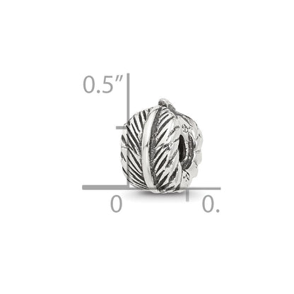 Sterling Silver Reflections Antiqued Leaf Clip Bead