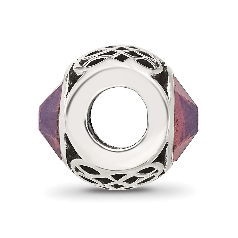 Sterling Silver Reflections Antiqued Purple Crystal Bead