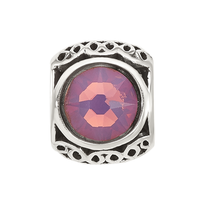 Sterling Silver Reflections Antiqued Purple Crystal Bead