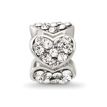 Sterling Silver Reflections Clear Crystal Hearts Bead