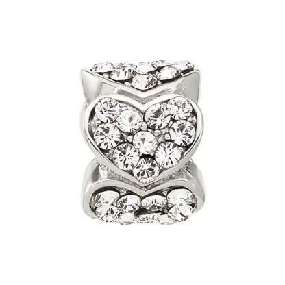 Sterling Silver Reflections Clear Crystal Hearts Bead