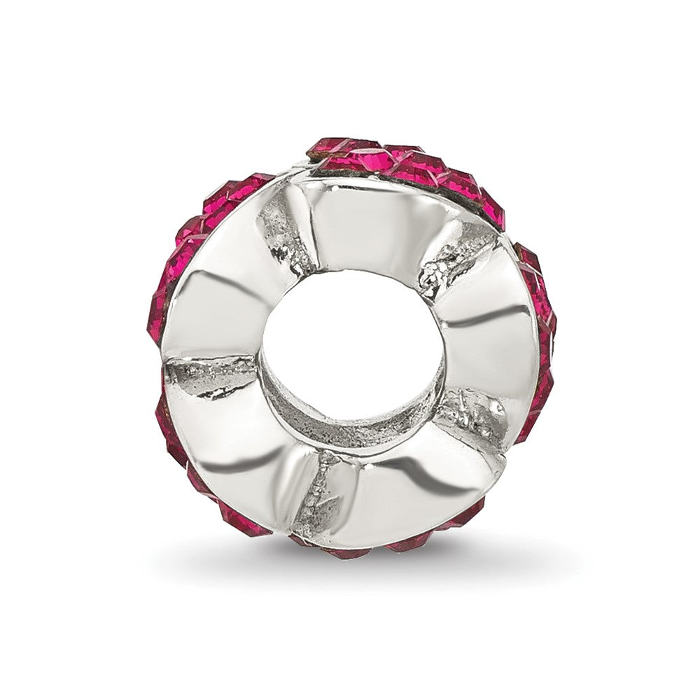 Sterling Silver Reflections Red Crystal Hearts Bead