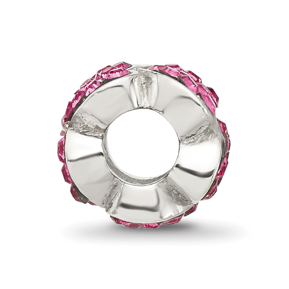 Sterling Silver Reflections Pink Crystal Hearts Bead