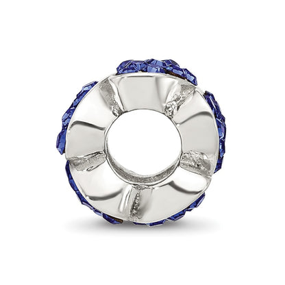 Sterling Silver Reflections Blue Crystal Hearts Bead