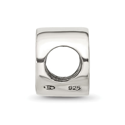 Sterling Silver Reflections Polished Antiqued Love You Circle Bead