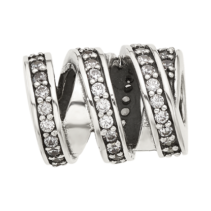 Sterling Silver Reflections Polished CZ Wrap Bead