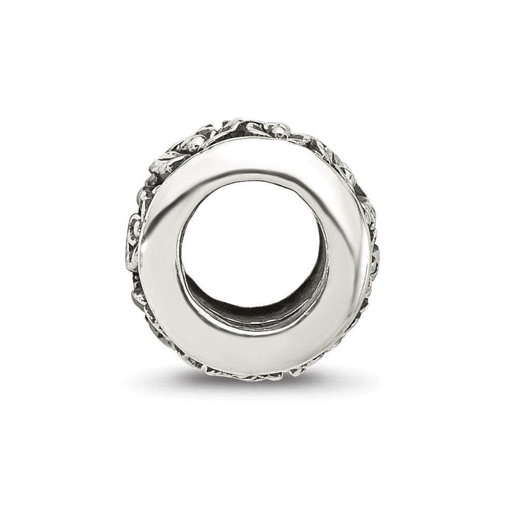 Sterling Silver Reflections Antiqued Floral Bead