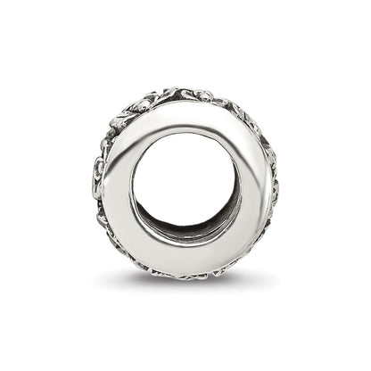 Sterling Silver Reflections Antiqued Floral Bead