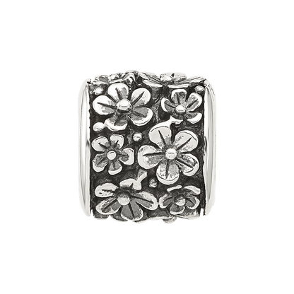 Sterling Silver Reflections Antiqued Floral Bead