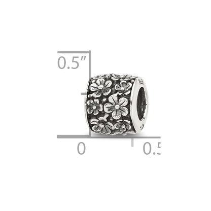 Sterling Silver Reflections Antiqued Floral Bead