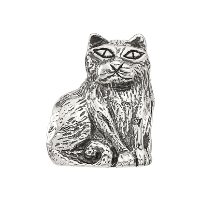 Sterling Silver Reflections Antiqued Cat Bead