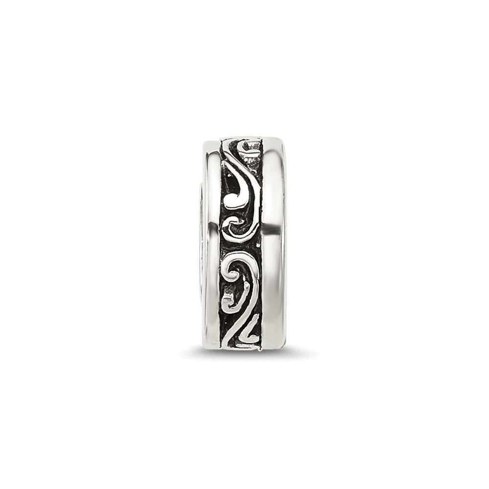 Sterling Silver Reflections Antiqued Scroll Spacer Bead